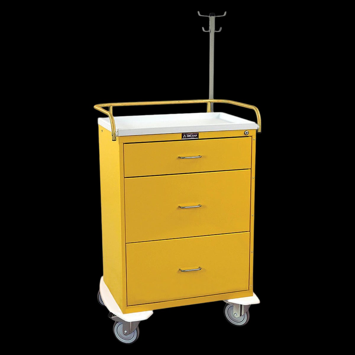 Harloff Manufacturing Infection Control Cart with Key Lock, 22" x 32" x 45-3/4"