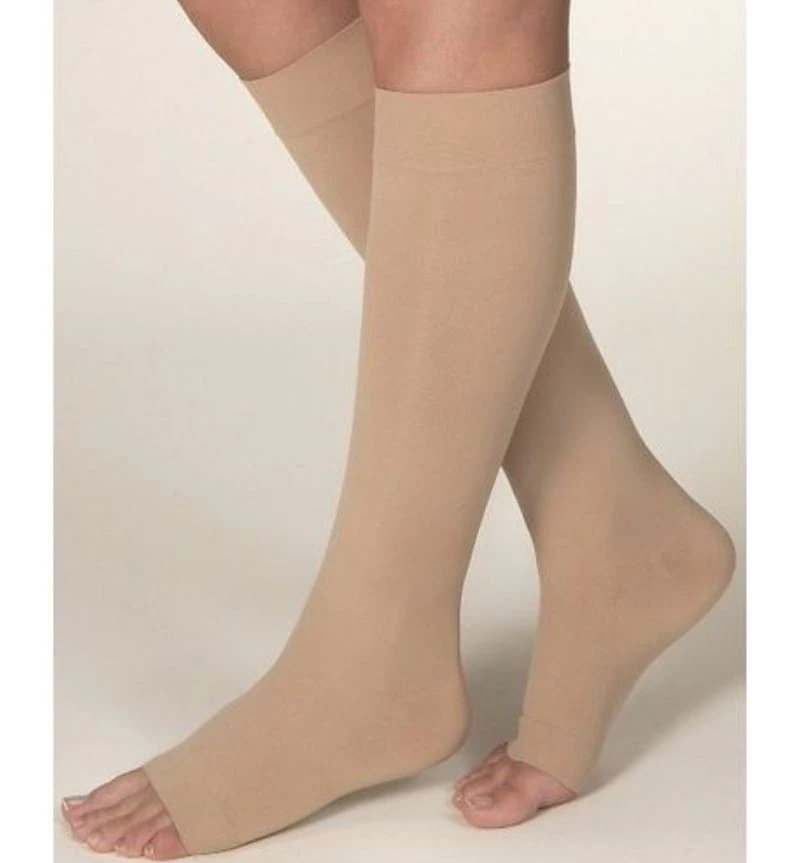 BSN Medical Compression Stocking, Knee High, Open Toe, Large, Natural