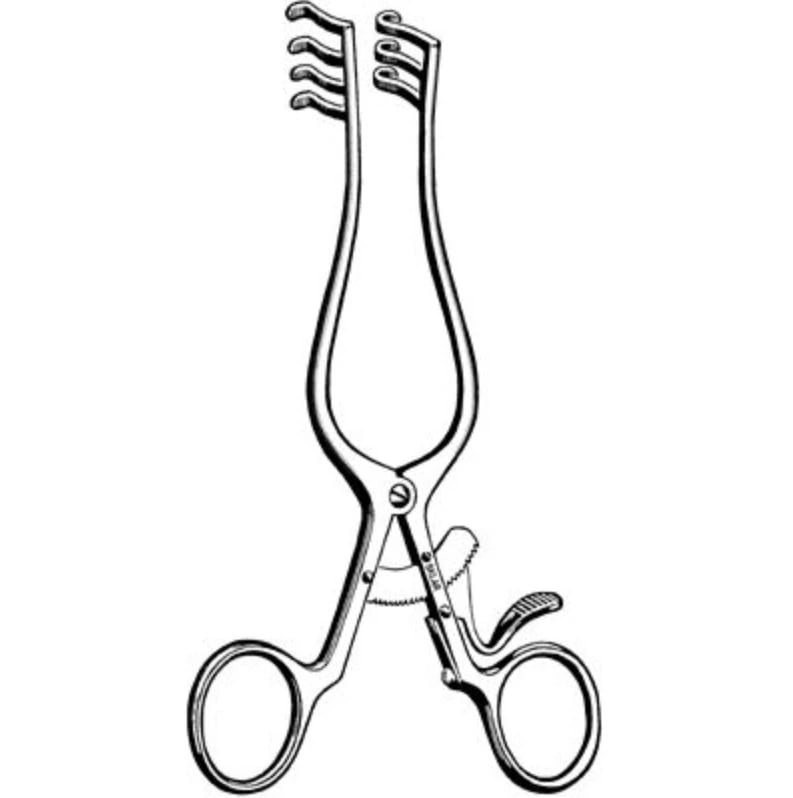 Sklar Weitlaner Retractor, BL 3x4 Teeth, 6-1/2", Stainless Steel, Each