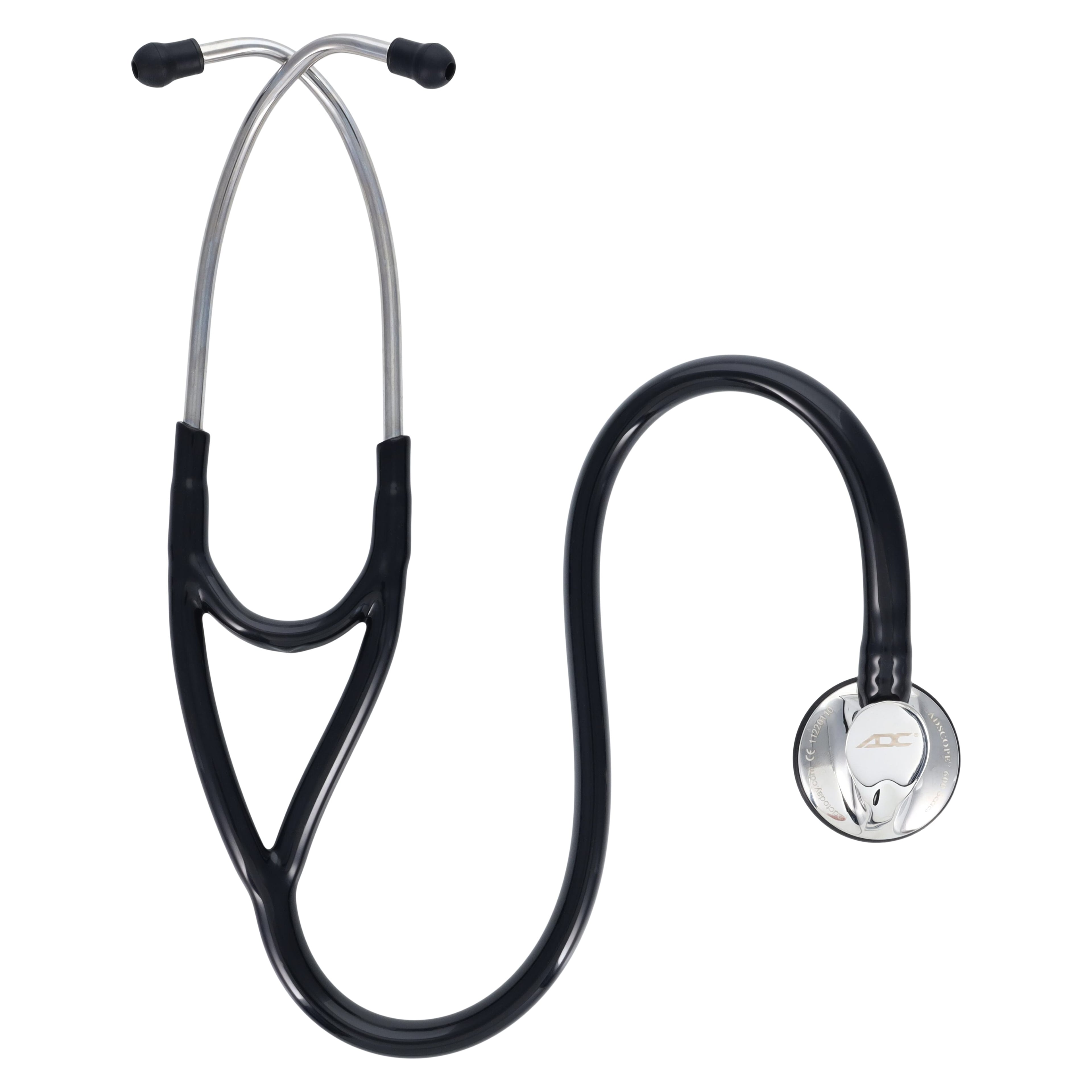 American Diagnostic Adscope 600 Cardiology Stethoscope, Adult, Black, Double Lumen Tubing