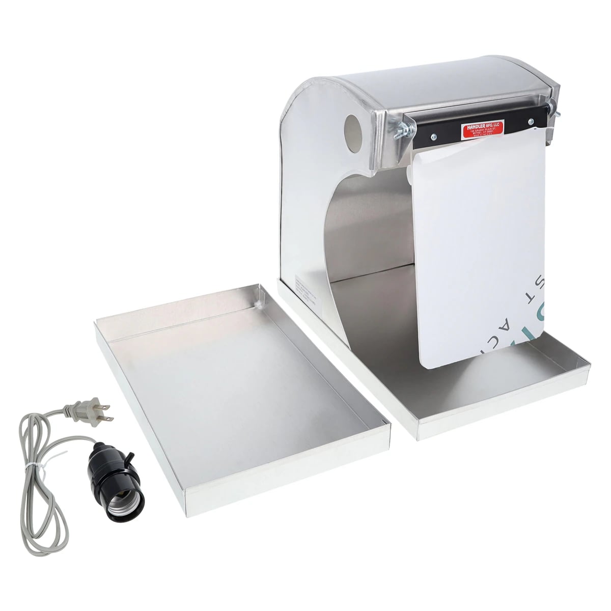 Aluminum Splash Hood, 8" Wide, Light on Left with Shield and Insert Pan