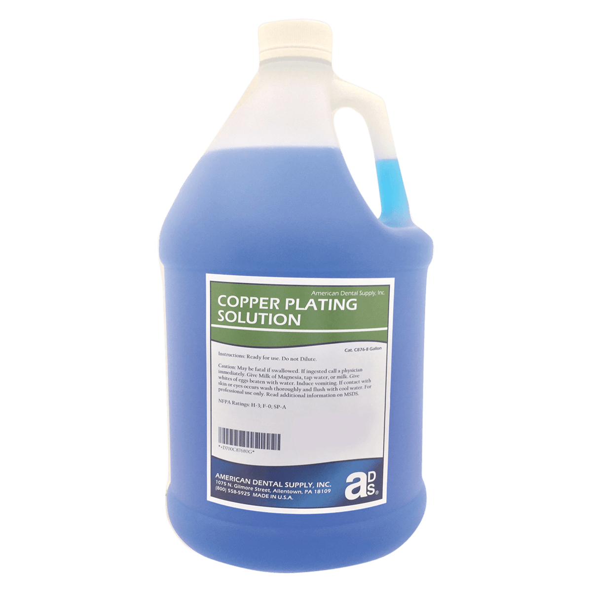 American Dental Supply Copper Plating Solution, 1 Gallon (128 oz) Bottle