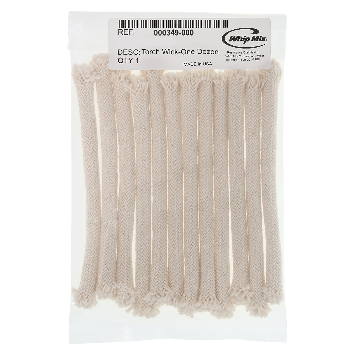 Whip Mix Hanau Alcohol Torch Wicks, Pack of 12, 000349-000