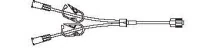 B. Braun Peripheral IV Extension Set, Y-Type, Small Bore, 8" Length, 2 Female Luer Lock/Male Luer Lock Connectors, 2 On/Off Clamps, Priming Volume 0.5 mL, Latex-Free, 100/Case