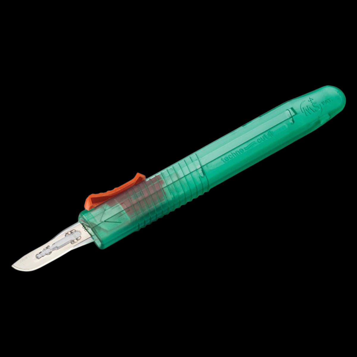 Myco Technocut Plus Disposable Safety Scalpel, #20 Stainless Steel Blade, Sterile, Orange Retractable, 10/Bx, 6008TR-20