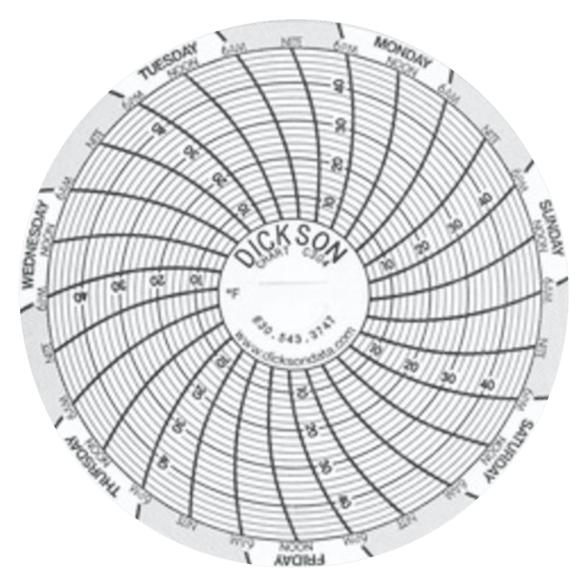 Fisher Scientific Recording Chart C304, Temperature 3" for 7-Day/4-50°C, 60/Package