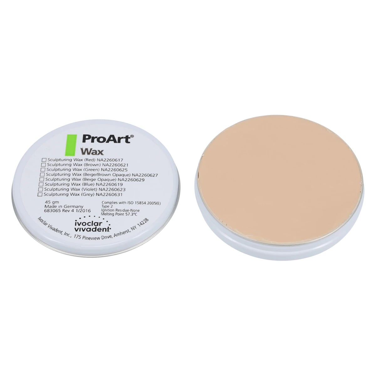 Ivoclar Vivadent ProArt Sculpturing Wax, Beige Opaque, 45g