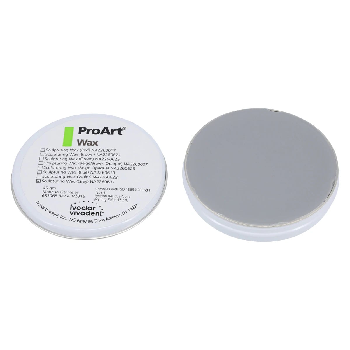 Ivoclar Vivadent Pro-Art Sculpturing Wax, Opaque Gray, 45 g