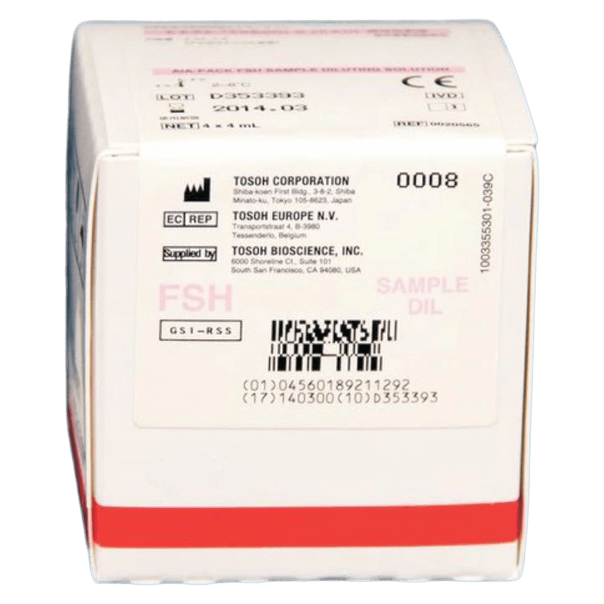 AIA-Pack FSH Follicle Stimulating Hormone Diluting Solution, 4x4mL Kit Box