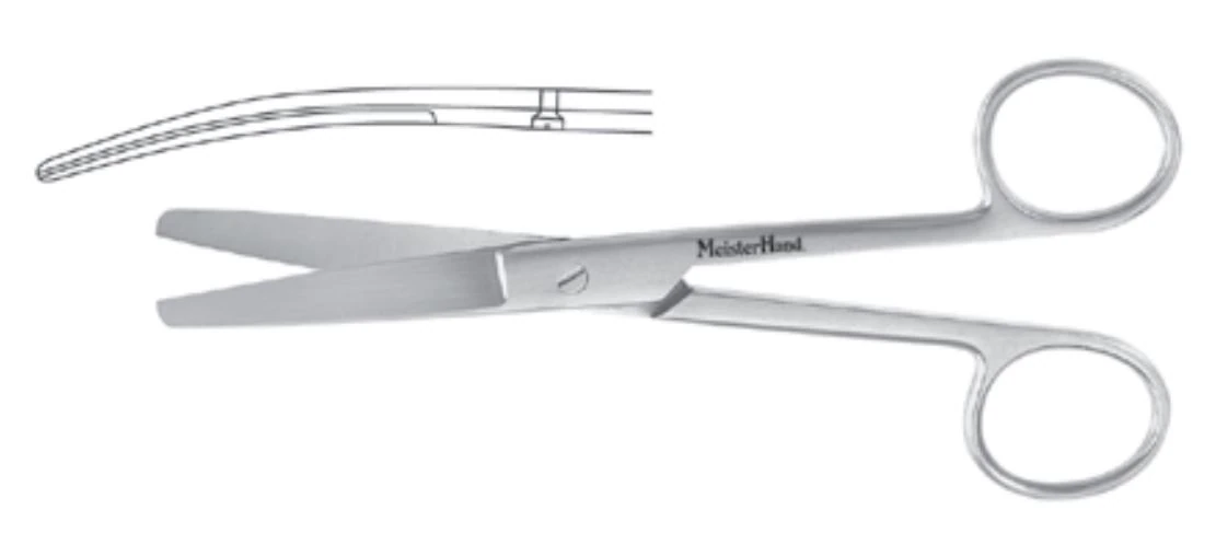 Miltex Meister-Hand Operating Scissors, Curved, 5-1/2" (14 cm), Stainless Steel, Each
