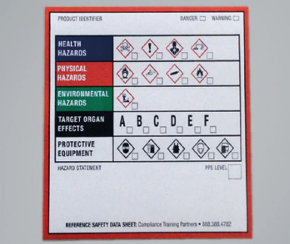 GHS Chemical Product Labels, 2.5" x 2.5", Color Coded, Water Resistant, 25/Pkg, GHSC