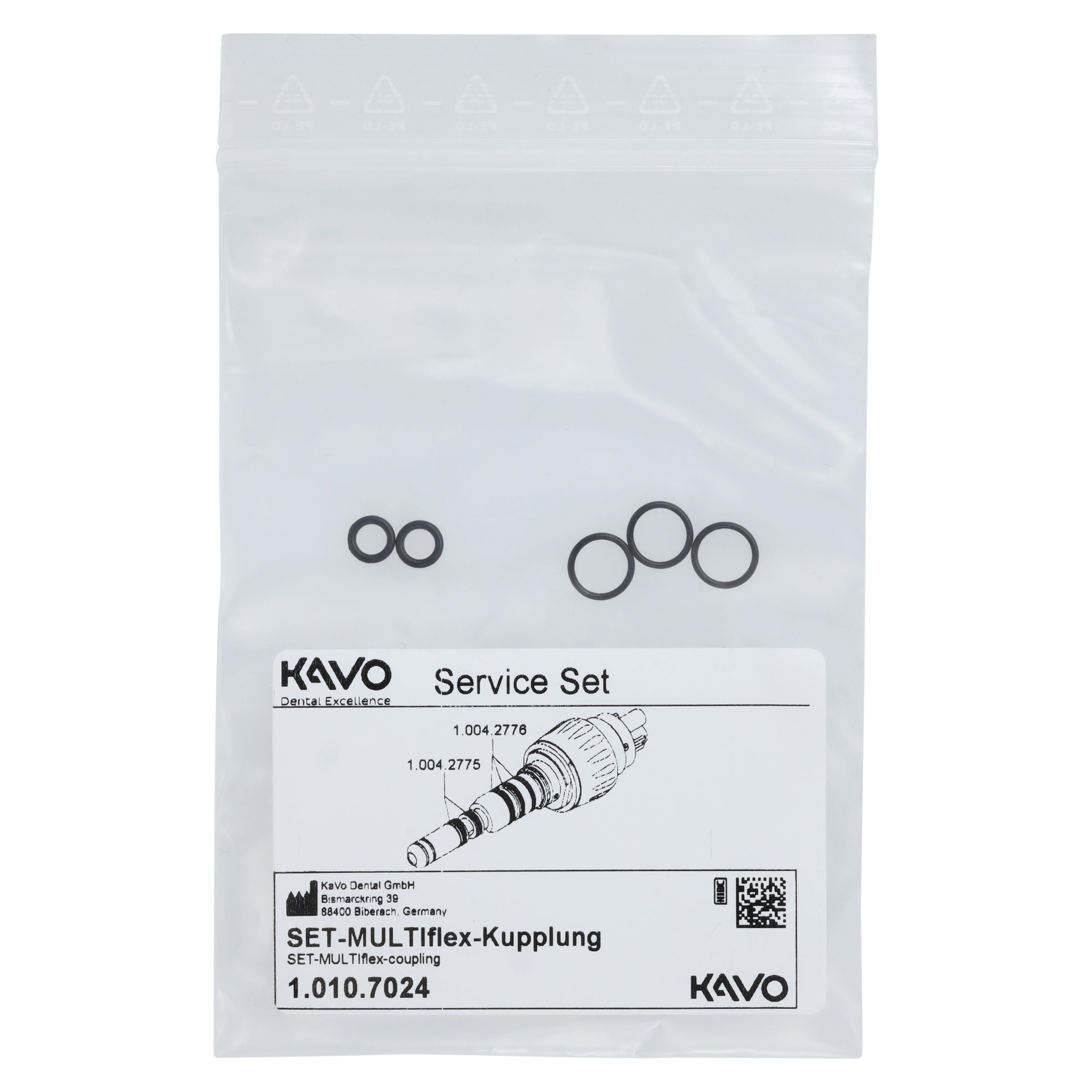 KaVo Multiflex Coupler O-Ring Set, 5/Pkg (3 Large, 2 Small), 1010.7024