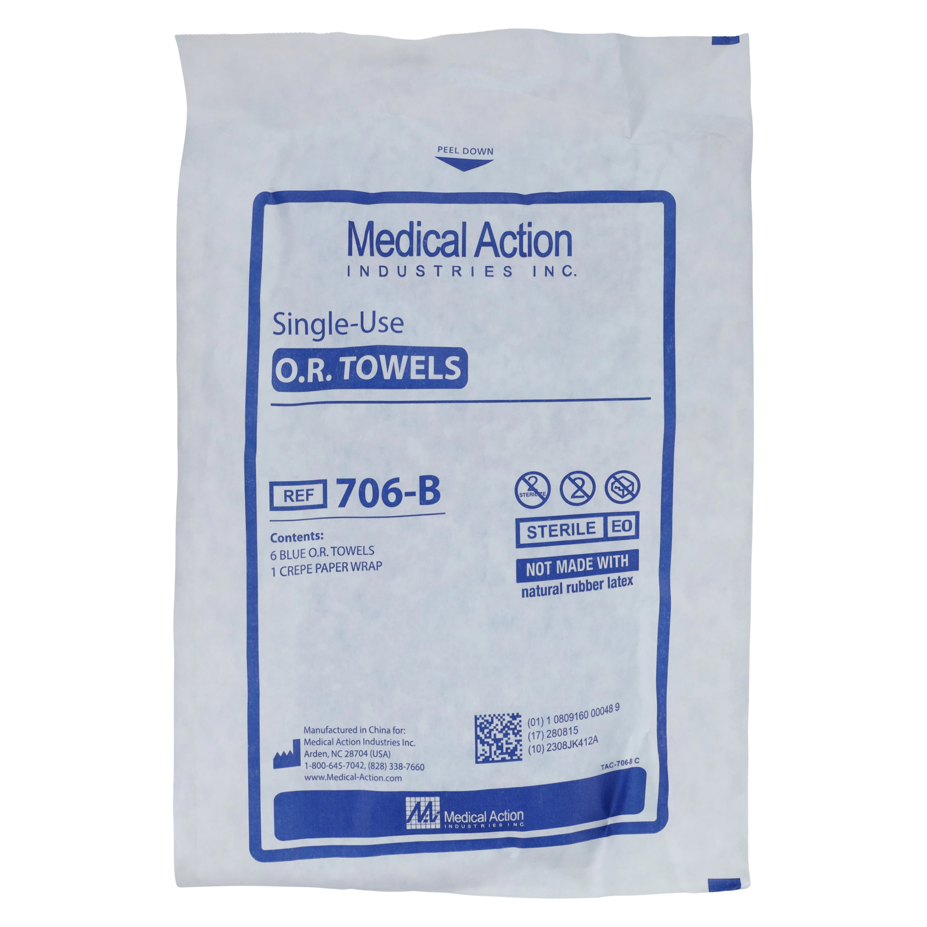 Actisorb Towels O.R., Blue, Sterile, Disposable
