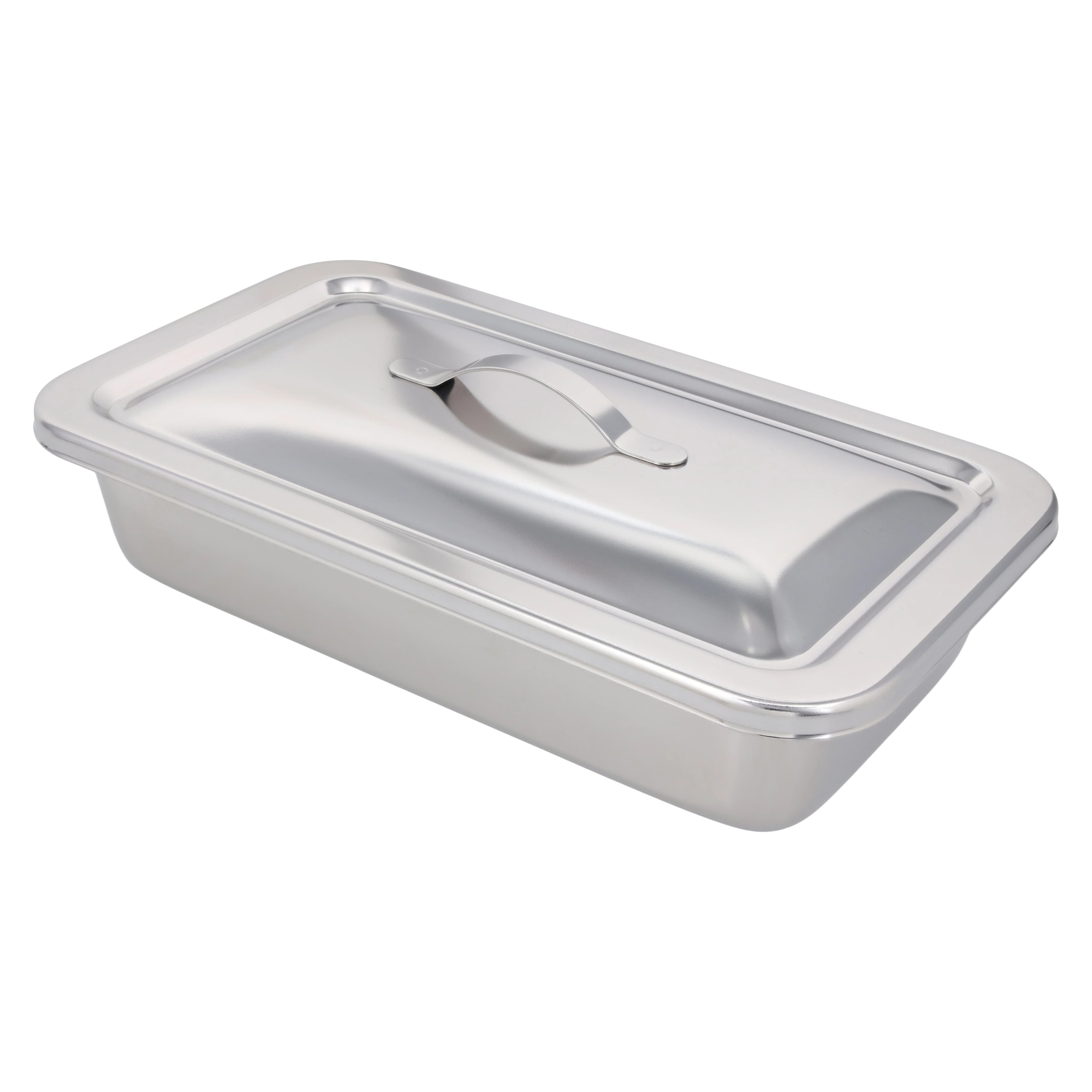 Dukal Stainless Steel Instrument Tray with Lid, 8-7/8 x 5 x 2 Inches, Each
