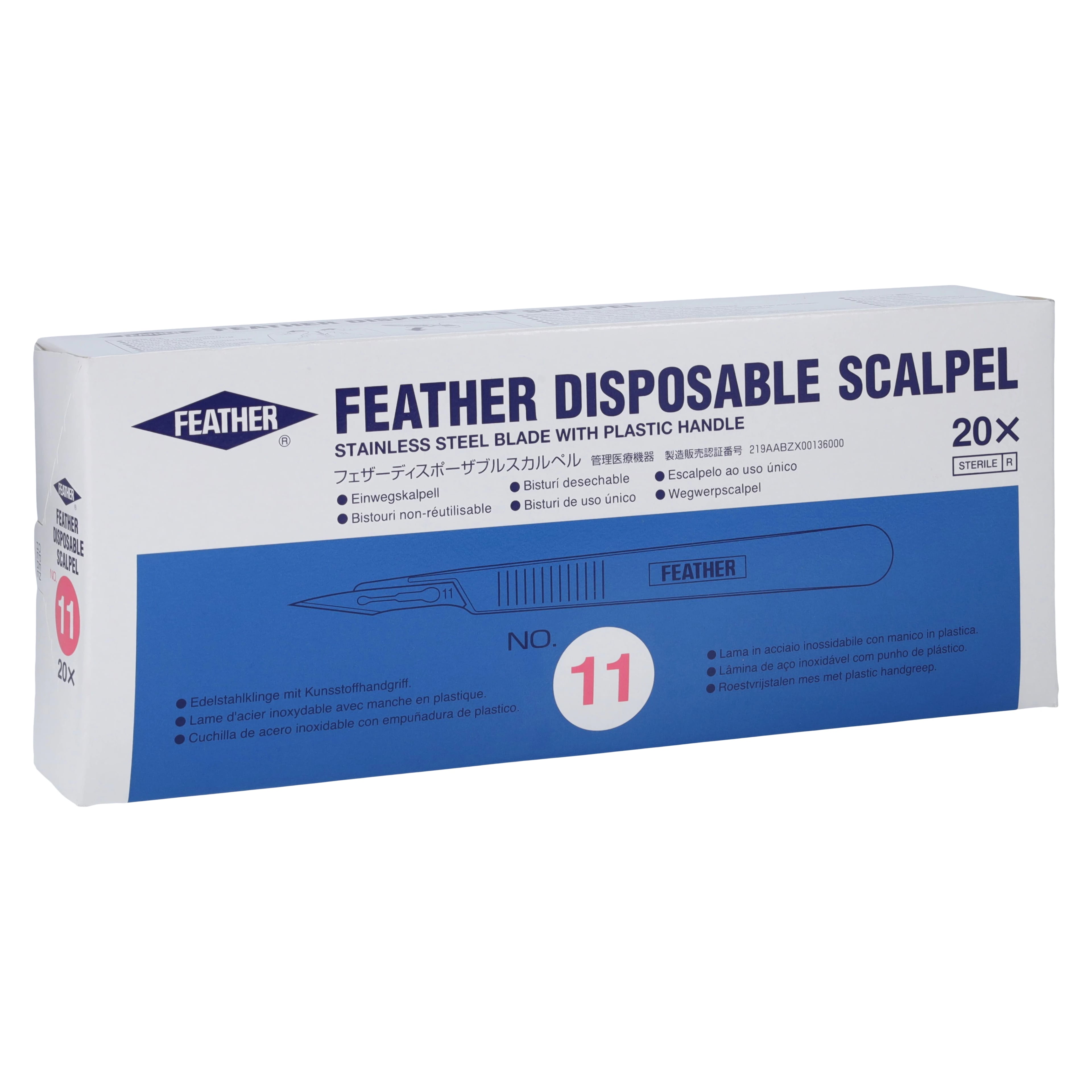 Feather Disposable Surgical Scalpel with Blade, Sterile, Single-Use