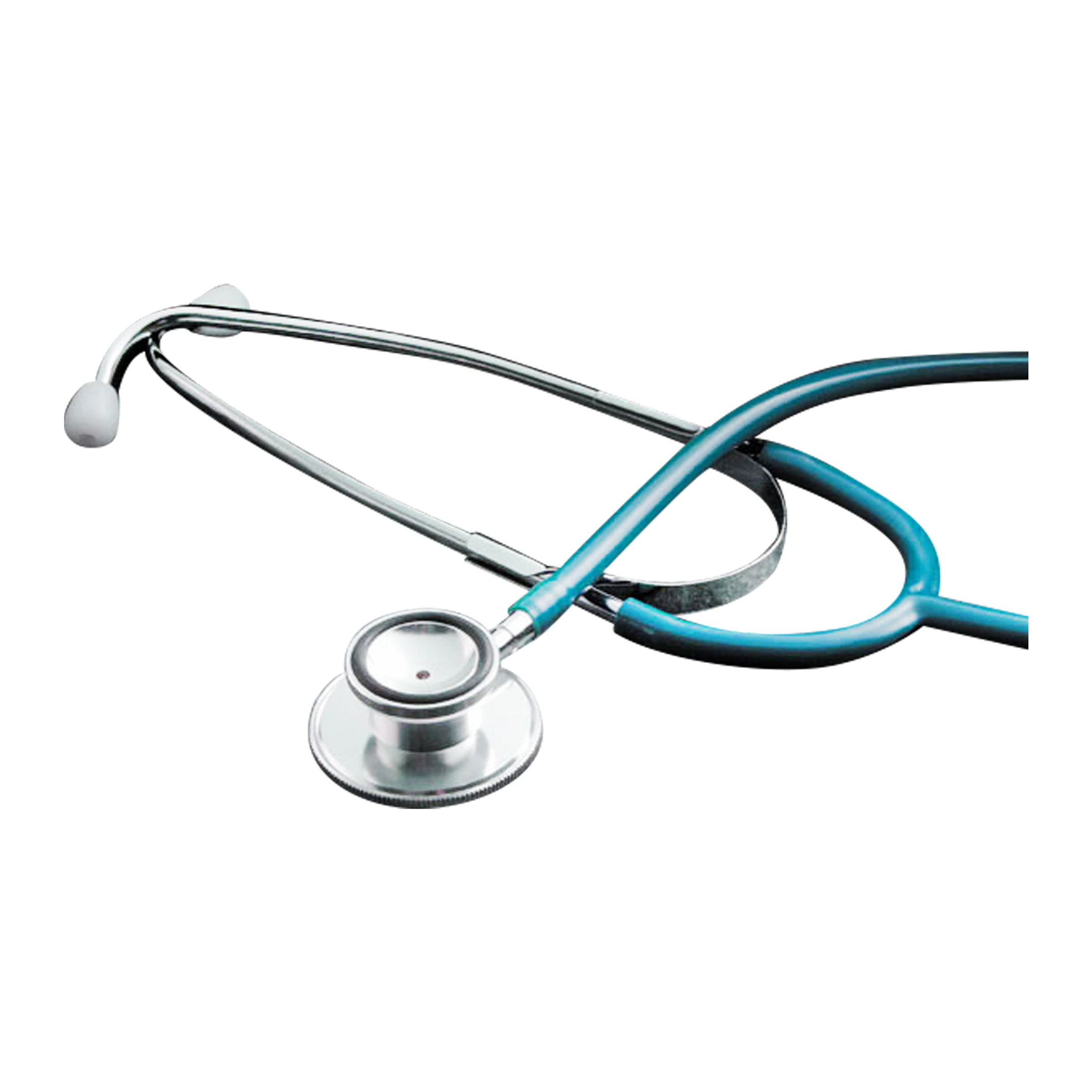 Tech-Med Basic Dual Head Stethoscope, Green PVC Tubing, Each