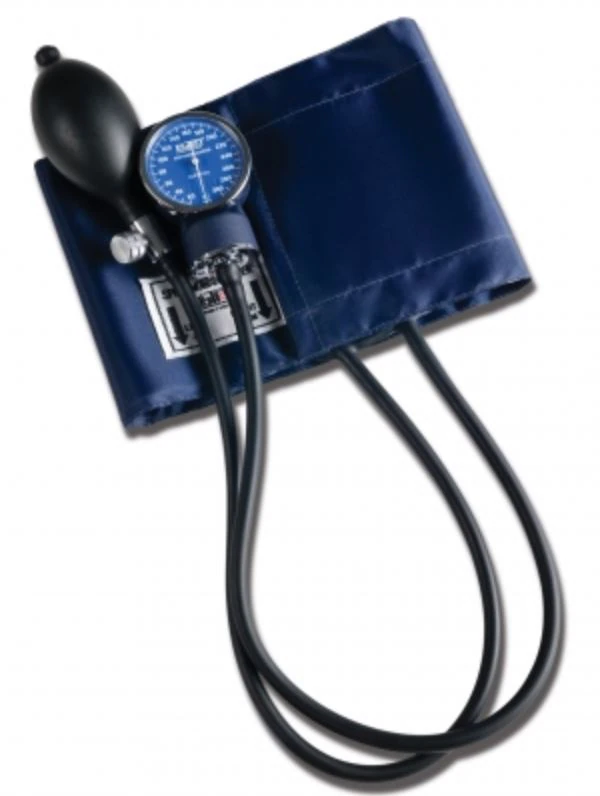 Labstar Deluxe Aneroid Sphygmomanometer, Size 12, Blue, Latex Arm Cuff, Dial Display