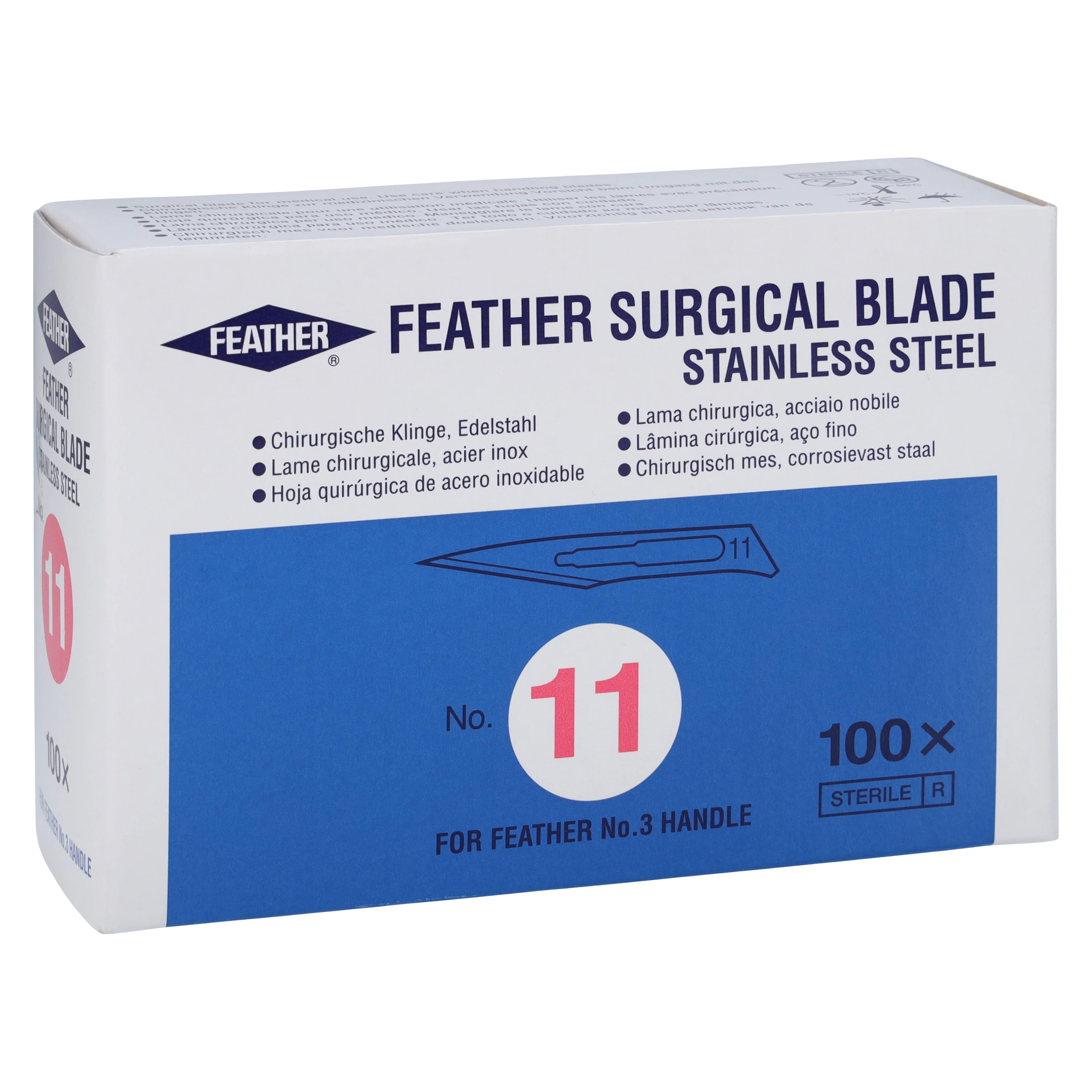 Feather Sterile Surgical Scalpel Blade #11, Disposable, Stainless Steel