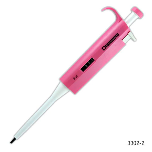 Globe Scientific Diamond Fixed Volume Pipette, 2 µL, Non-Graduated, Pink, Calibrated, Each