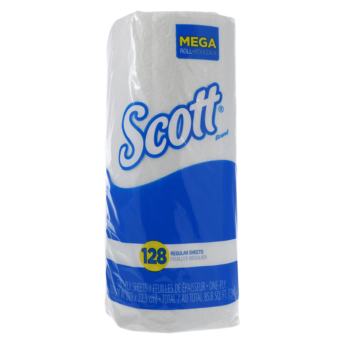 Scott Kitchen Roll Towels, Perforated, 1-Ply, White, 11" x 8.78", 128 Sheets/Roll, 20 Rolls/Case, 41482