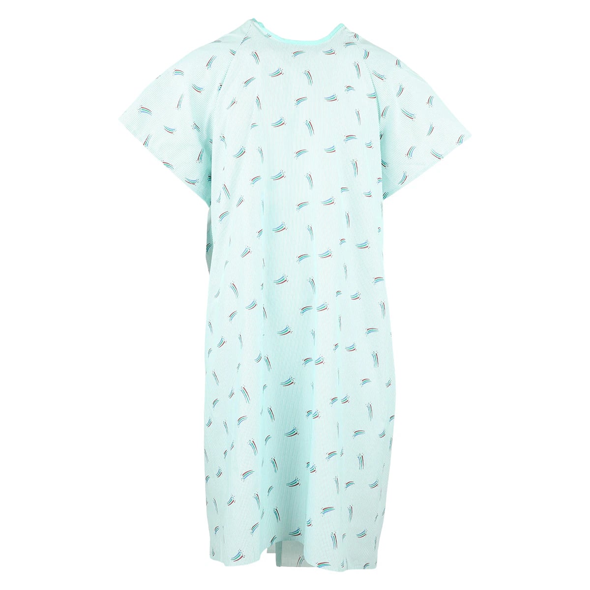 Fashion Seal Unisex Adult Patient Gown, Large, Sparkler Print, Polyester/Cotton, 45 in, Butterfly In-Sleeves, Each