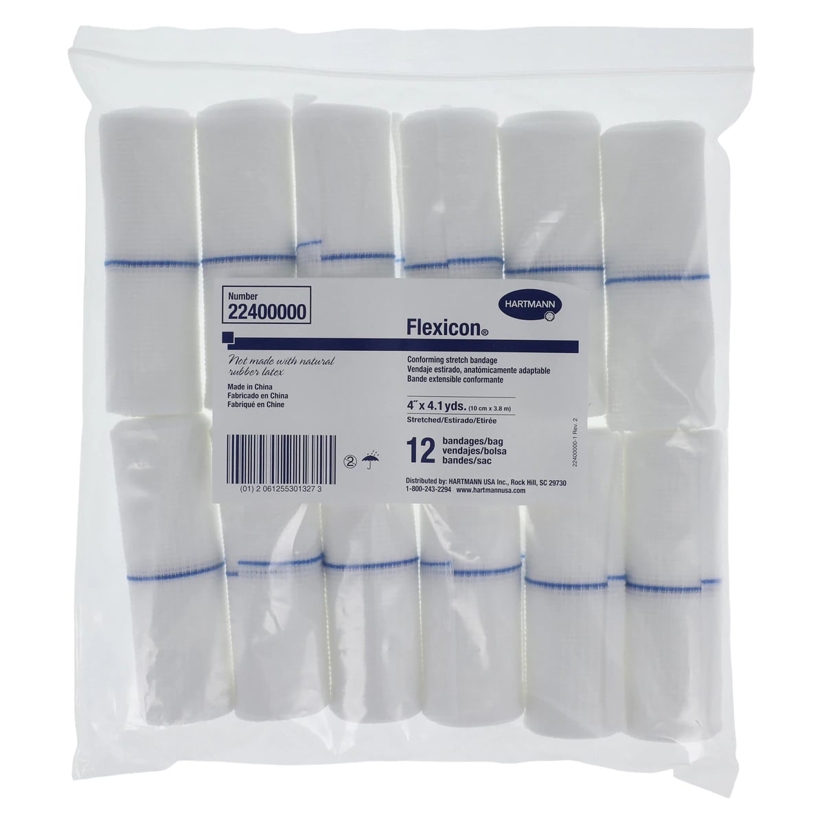 Hartmann Flexicon Conforming Bandage Gauze, 4" x 4.1 yd, Non-Sterile, 12/Bag