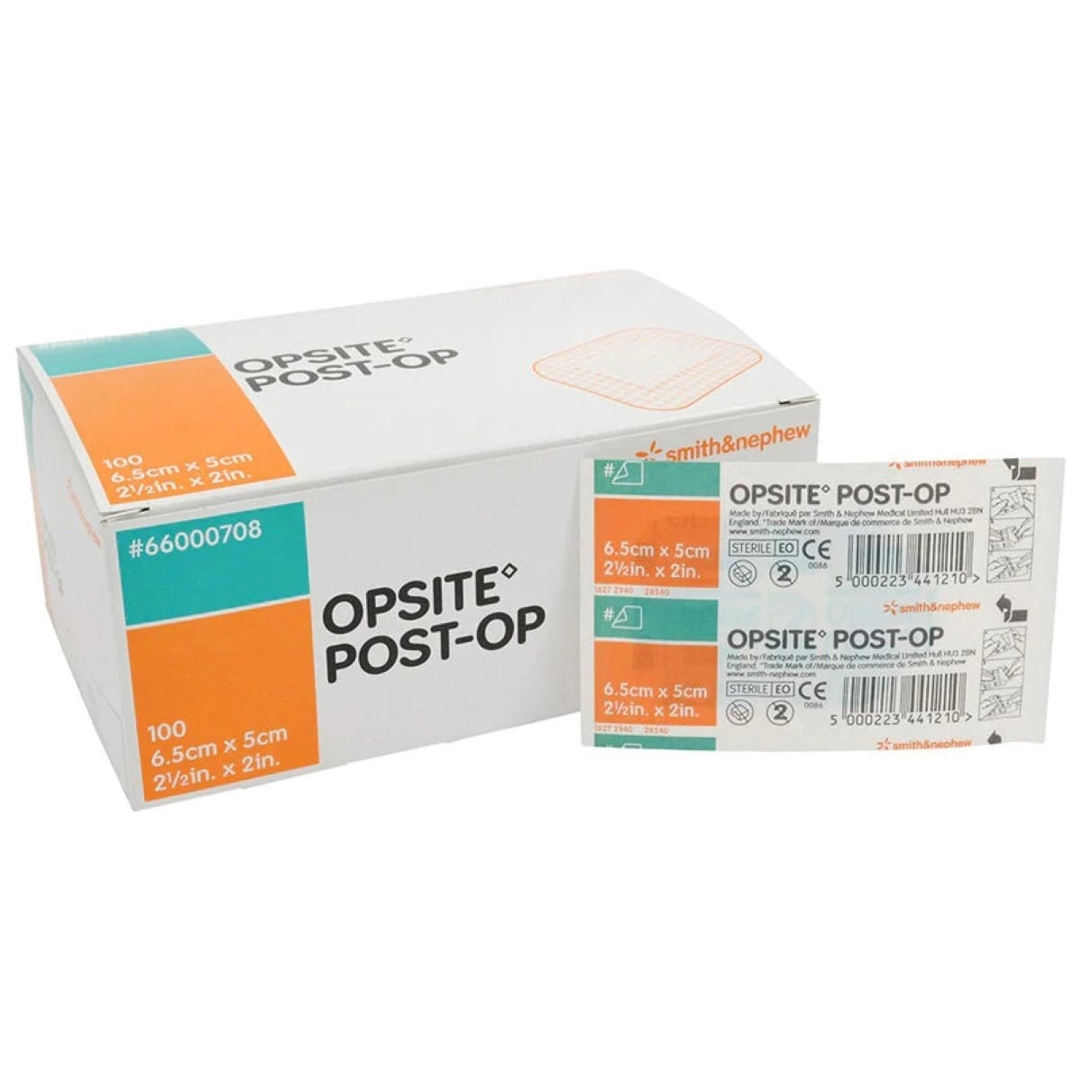 Opsite Post-Op Dressing, 2-1/2" x 2", Sterile, Adhesive, Low Adherent, Transparent, Absorbent
