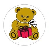 Shamrock Dental Company Label Teddy Bear, 1-3/4" Diameter, 200/Roll