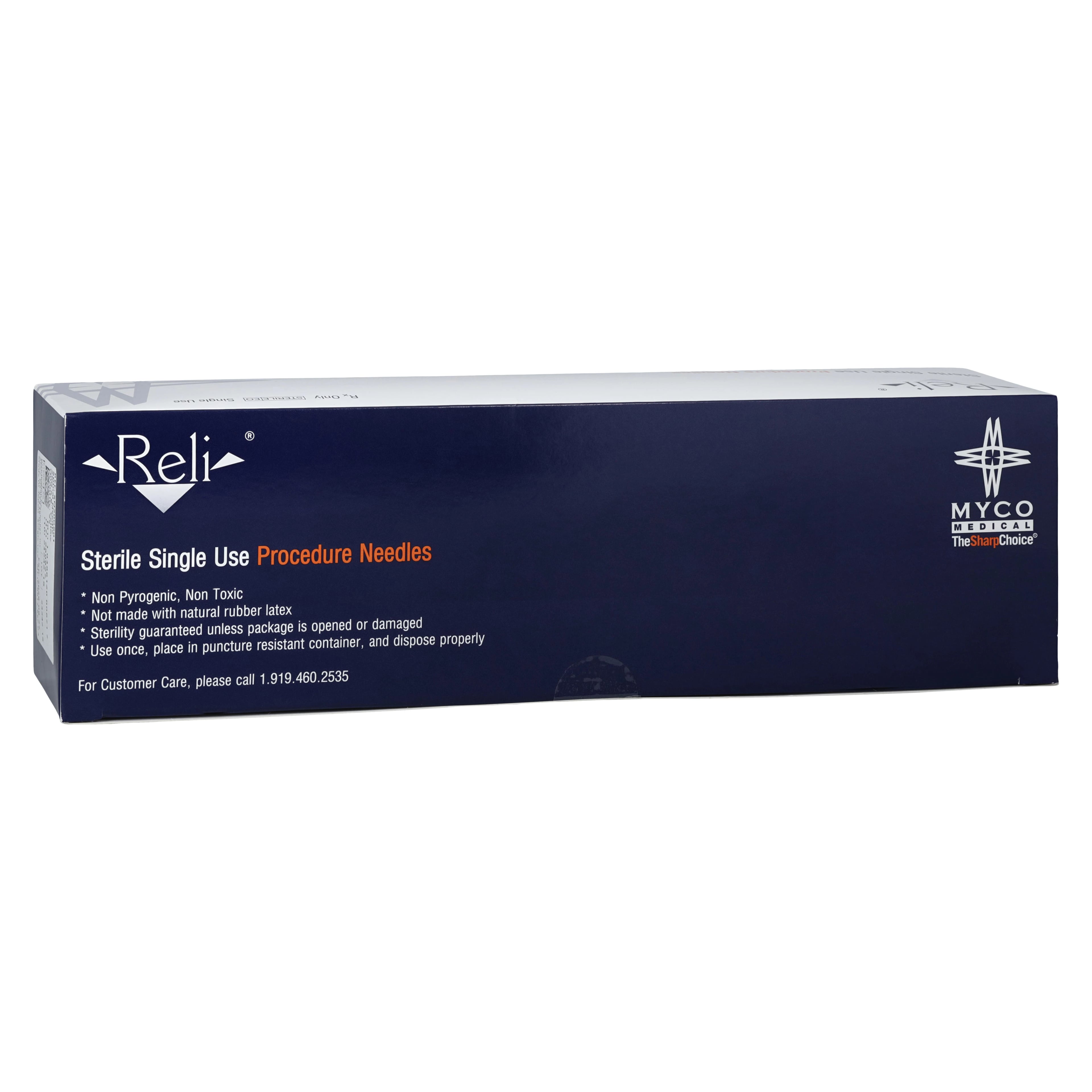 Myco Medical Reli Quincke Point Spinal Needle, 20G x 6", Sterile, Yellow, 25/Bx, SN20G601