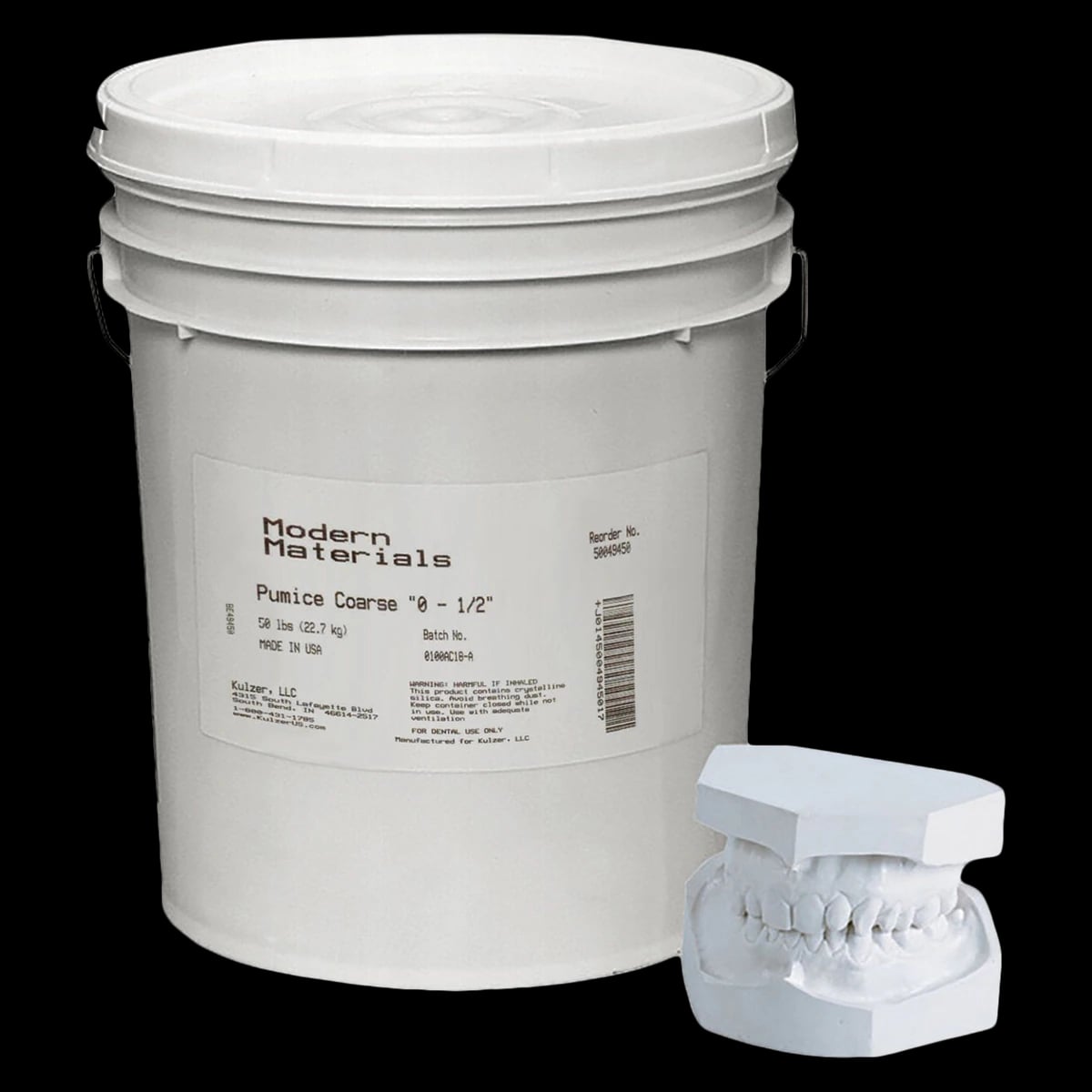 Kulzer Modern Materials Pumice, Coarse, 0-1/2" Grit, 50 lb Carton, 50049450