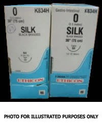 Ethicon Perma-Hand Silk Suture, 4-0, 8 x 18", Black Braided, TF Taper Point 1/2 Circle Needle, 13mm, 1 Dozen per Box, C084D