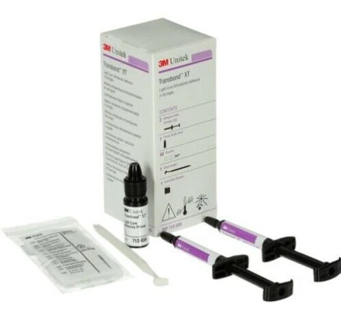 3M Transbond XT Light Cure Adhesive Syringe Kit, 2 x 4g Syringes, 6ml Primer, 60 Brush Tips, 712-035