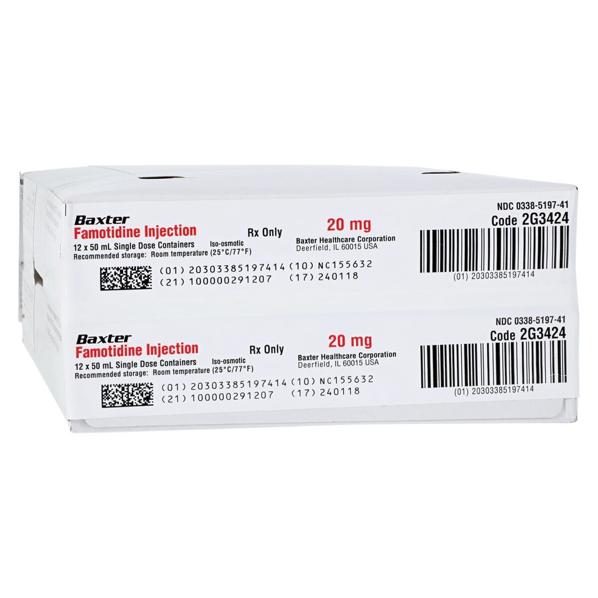 Famotidine Injection, 20mg/50mL, 48/Package