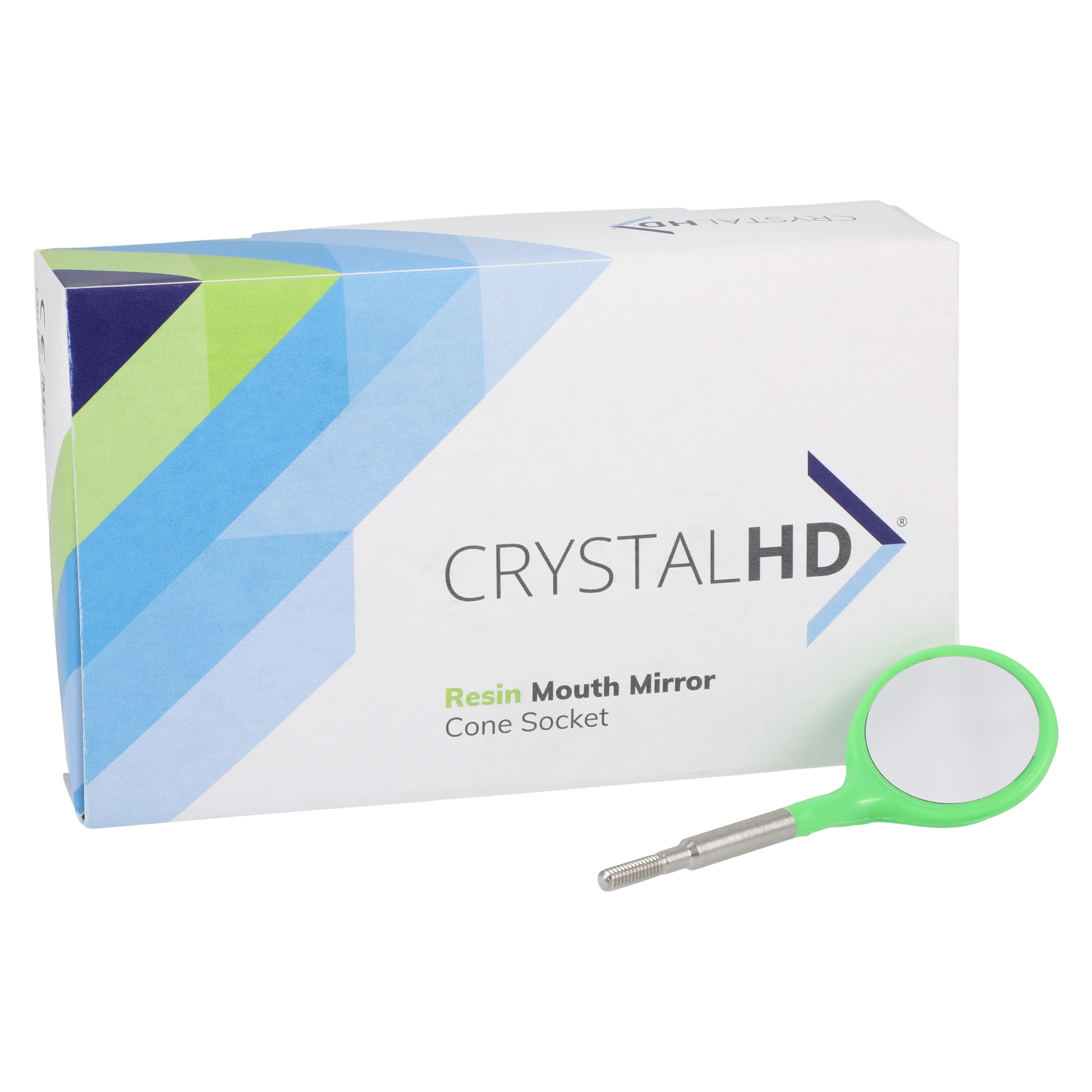 Zirc Crystal HD® #4 Neon Green Resin Mouth Mirror Screw-On Heads, Cone Socket, 12/Pack, 50Z371P