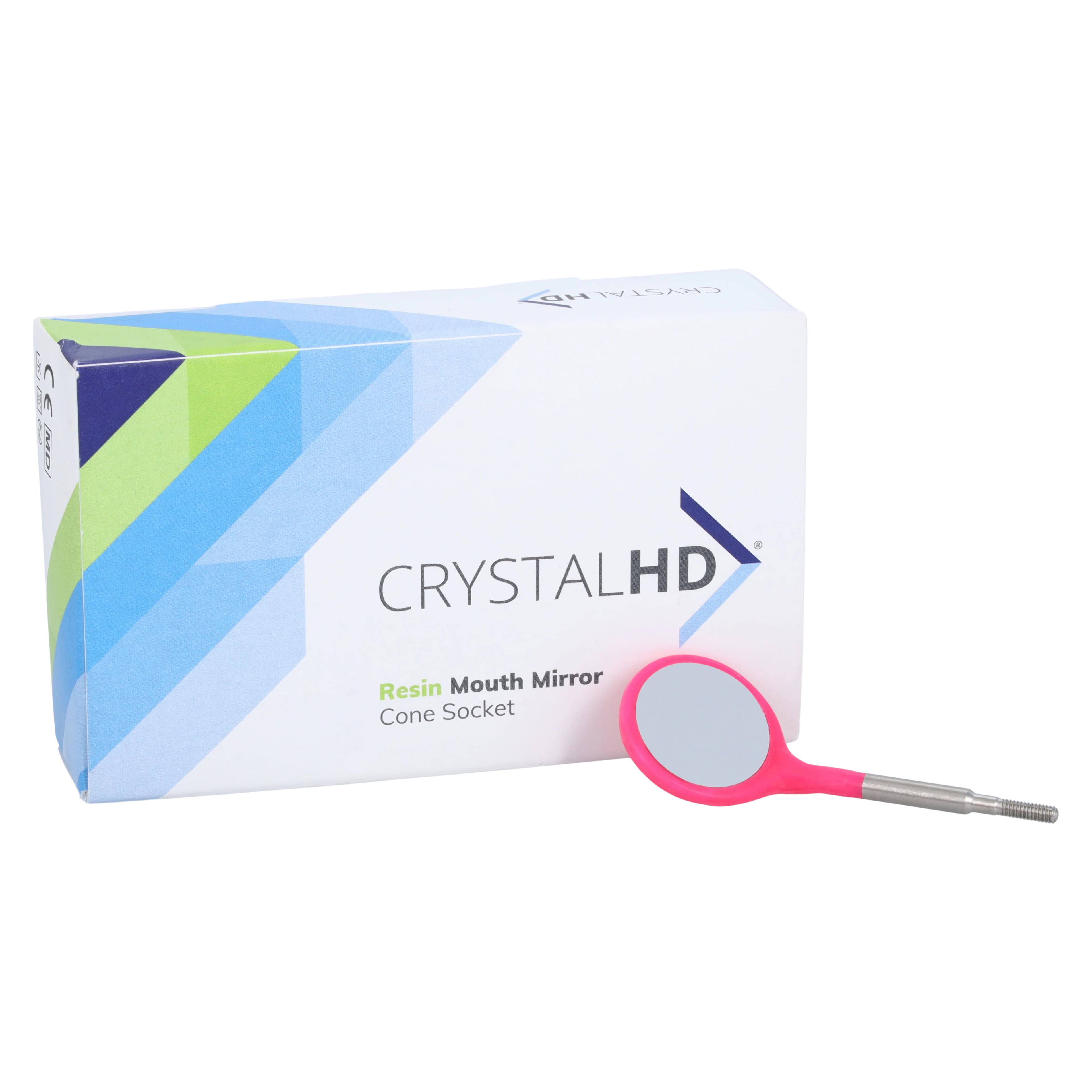 Zirc Crystal HD® #4 Neon Pink Resin Mouth Mirror Screw-On Heads (Cone Socket), Pack of 12, 50Z371S