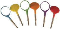 Zirc Crystal HD Plastic Mouth Mirror Heads, Size #4, Assorted Neon, Cone Socket, 12/Pkg, 50Z371-Neon