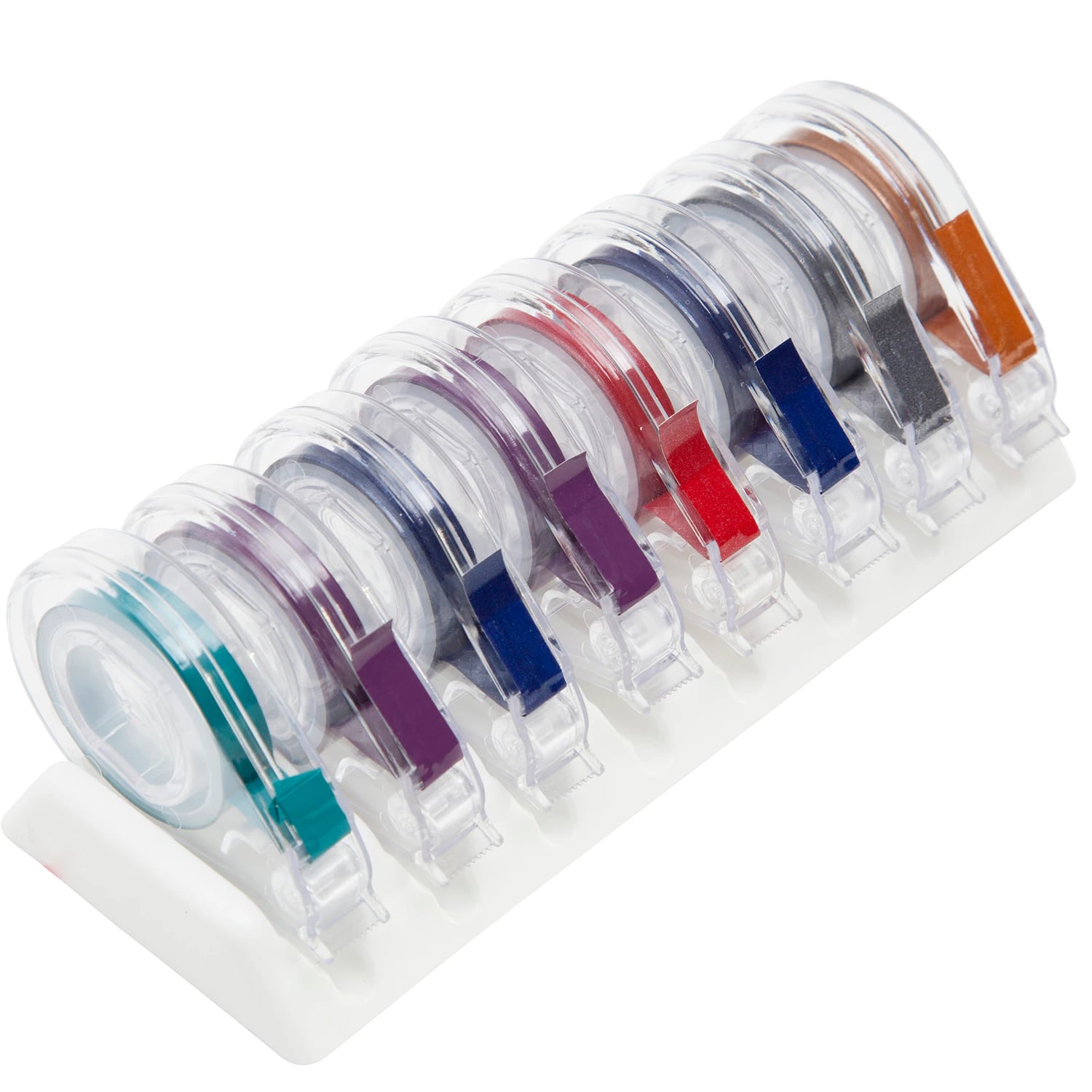 Zirc E-Z ID Tape System, Jewel Assorted Colors, 8 Rolls of 3 ft x 1/4" Tape with Dispenser Rack, 70Z315