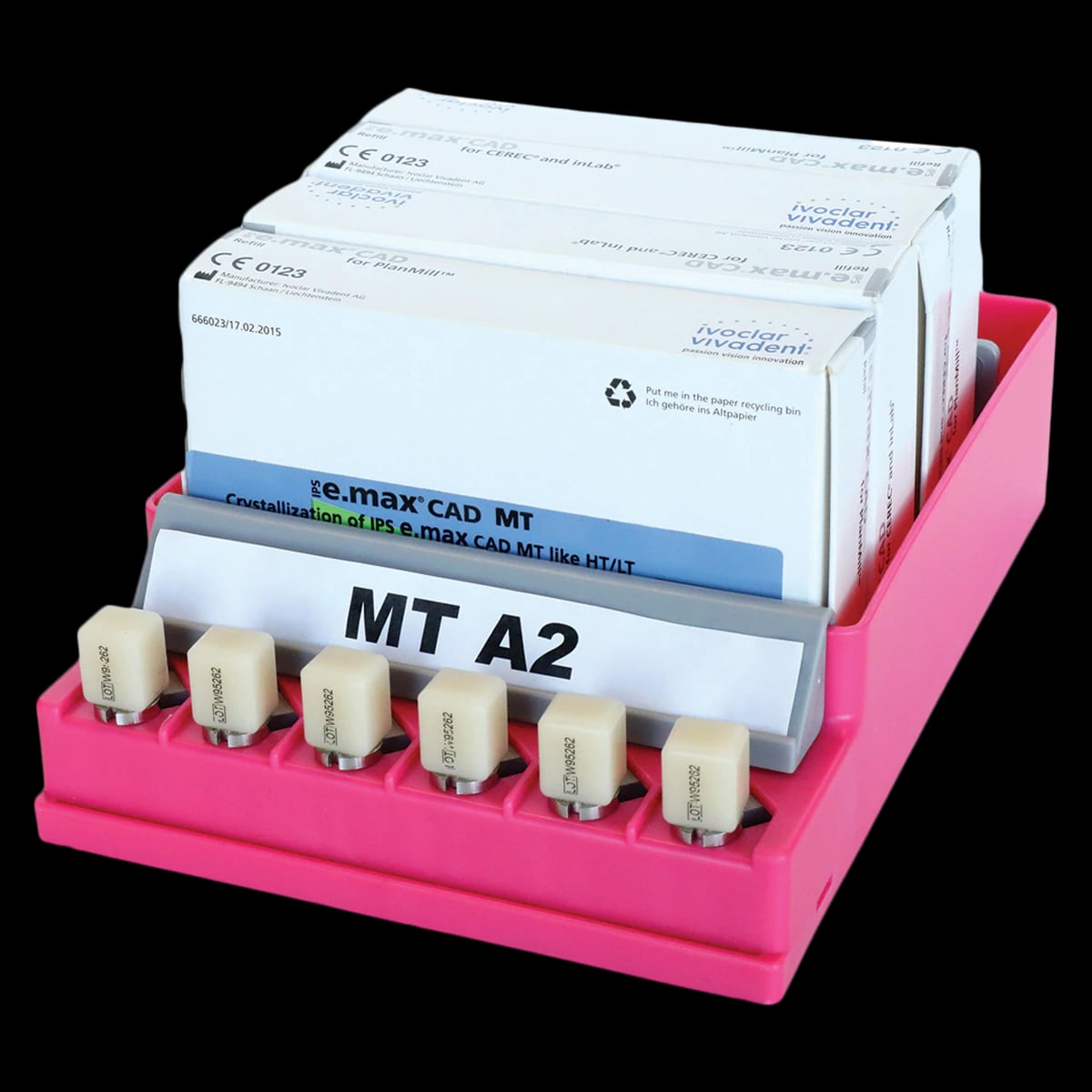 Zirc CAD/CAM Block Organizer, Neon Pink, 50Z417S