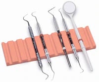 Zirc Dental Instrument Mat, Reversible, White, 6-3/4" x 2" x 3/8", Holds 10 Hand or 4 Surgical Instruments, 1/Pk, 20Z464A