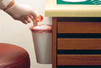 Zirc Handi-Hopper Small Plastic Waste Receptacle, Beige, 7" x 4" x 6-3/8", with Slotted Mounting Bracket, 20Z404G