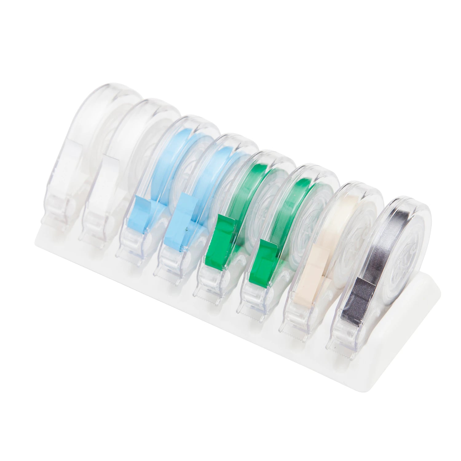 Zirc E-Z ID Tape System Classic Color Kit, 8 Rolls of 3 ft x 1/4" Self-Adhesive Instrument ID Tape with Dispenser Rack, 70Z305