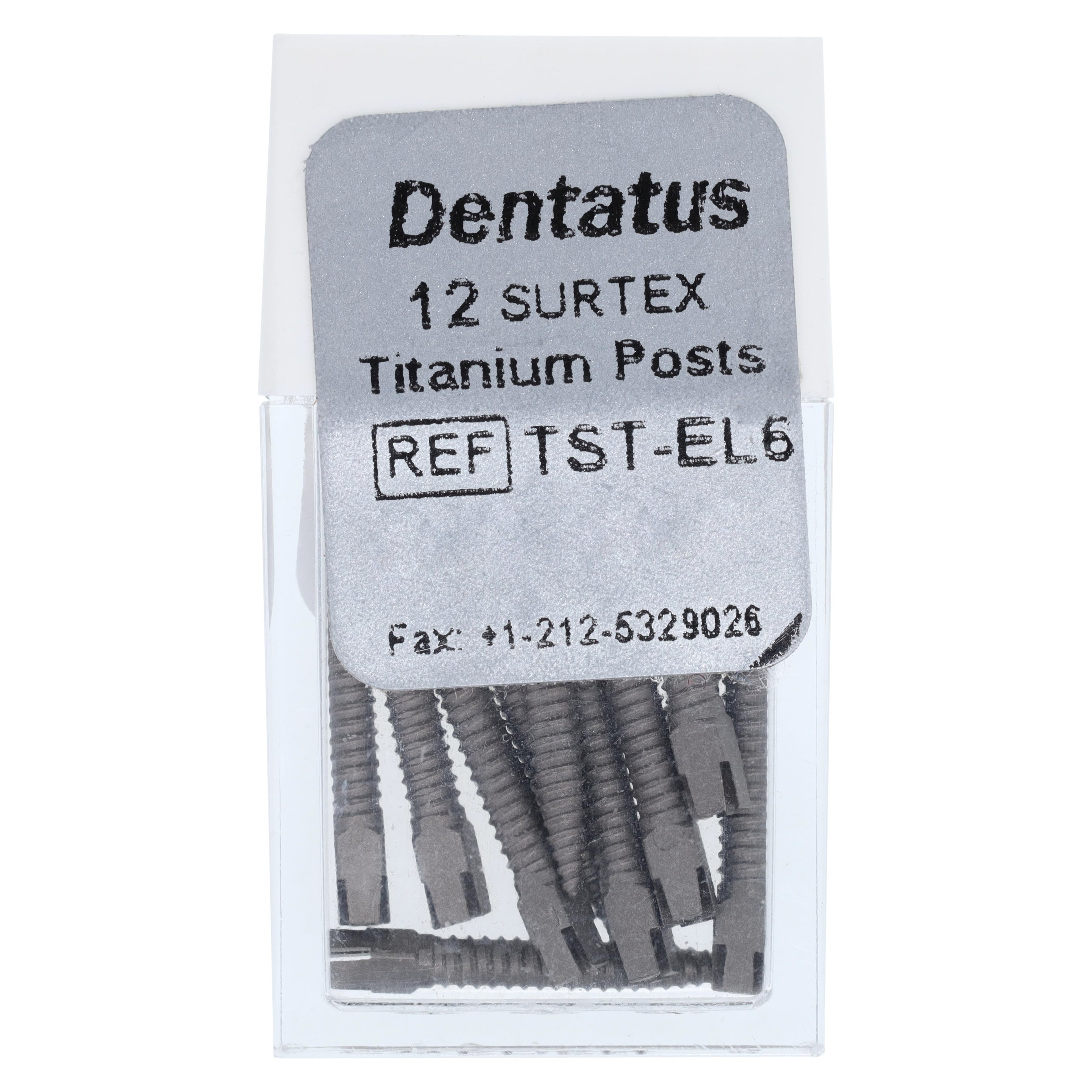 Dentatus Surtex Classic Surface-Treated Titanium Post Refill, Extra Long, 1.80 mm Diameter, 14.2 mm Length, 12/Pkg, TST-EL6