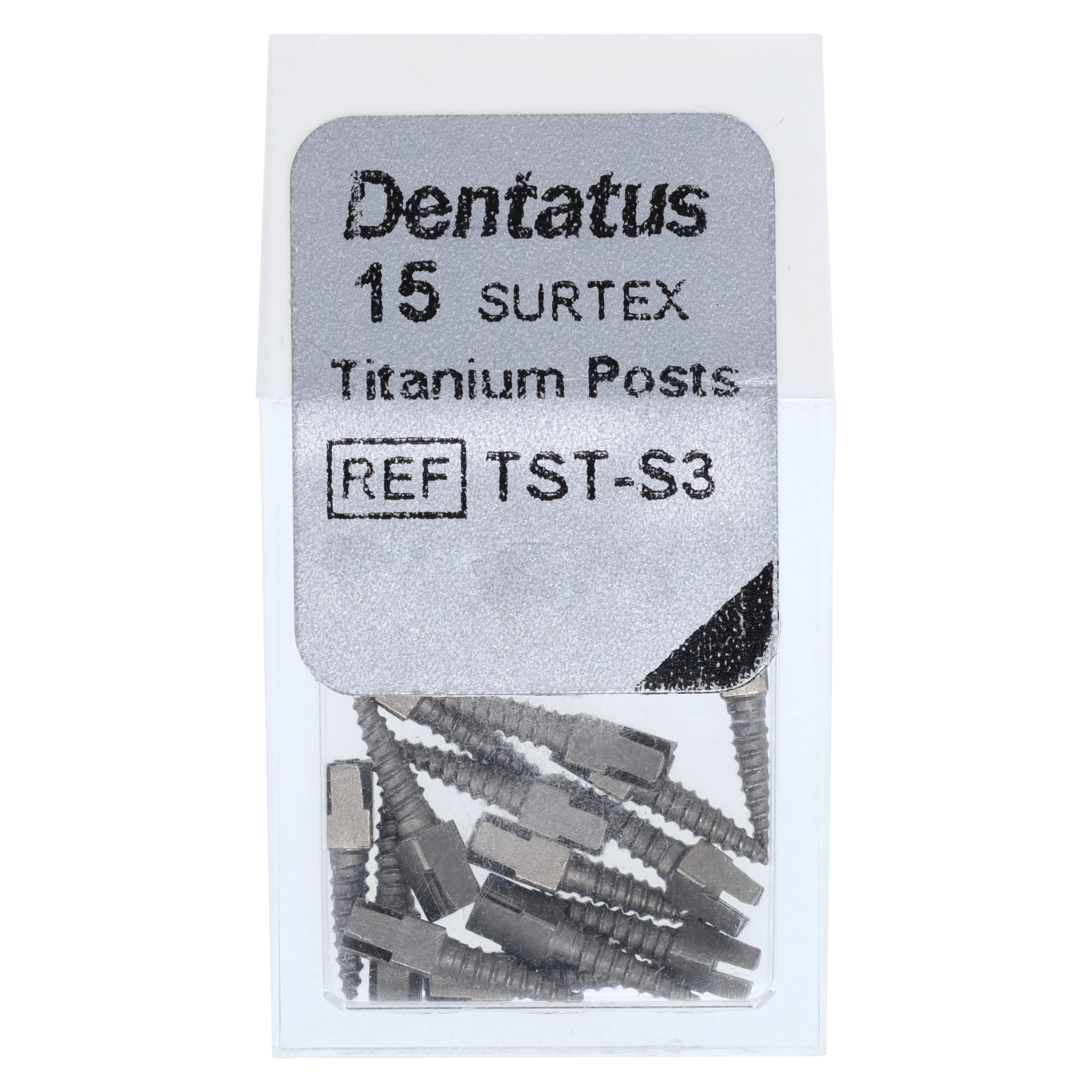 Dentatus Surtex Classic Surface-Treated Titanium Post Refill, Size S3, Diameter 1.35 mm, Length 7.8 mm, 12/Pkg, TST-S3