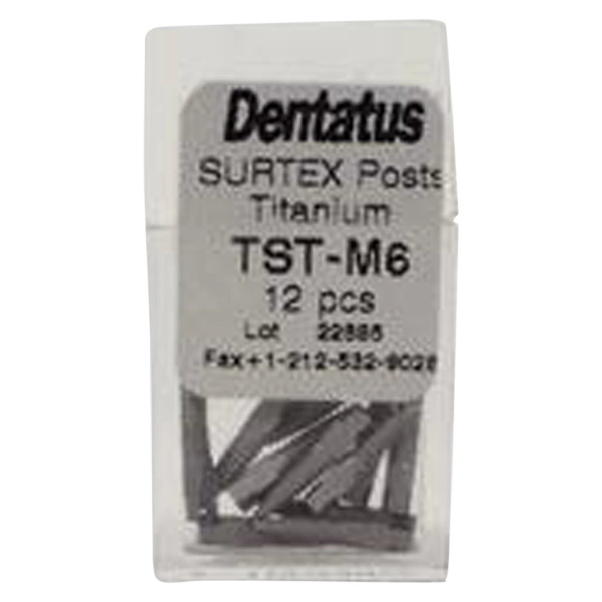 Dentatus Surtex Classic Surface-Treated Titanium Post Refill, Medium (M6), 1.80 mm Diameter, 9.3 mm Length, 12/Pkg, TST-M6
