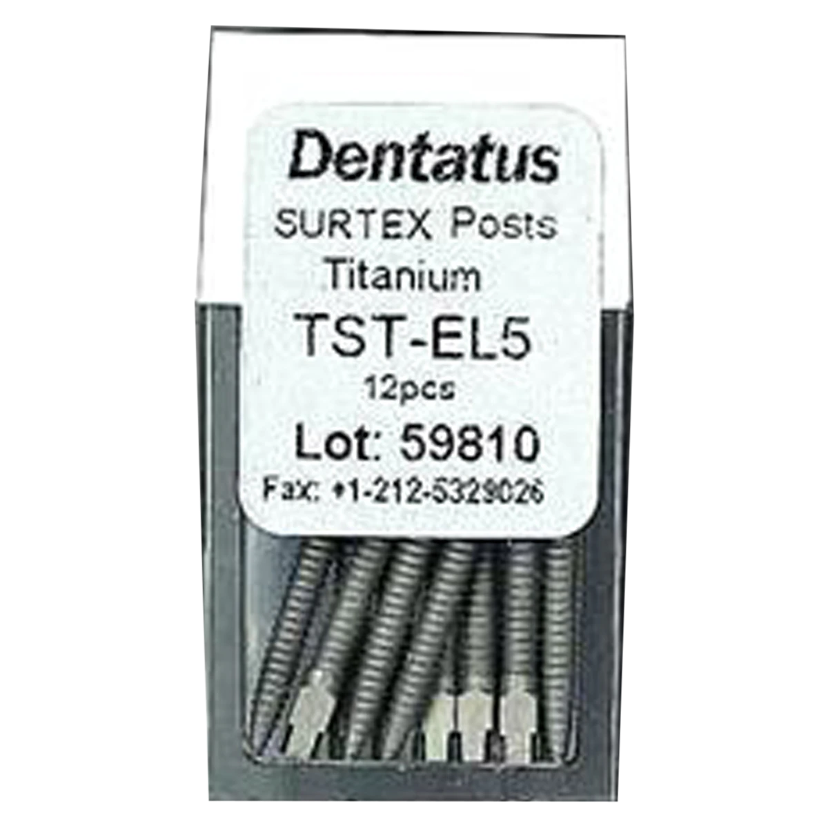 Dentatus Surtex Classic Surface-Treated Titanium Post Refill, Extra Long, 1.65 mm Diameter, 14.2 mm Length, 12/Pkg, TST-EL5