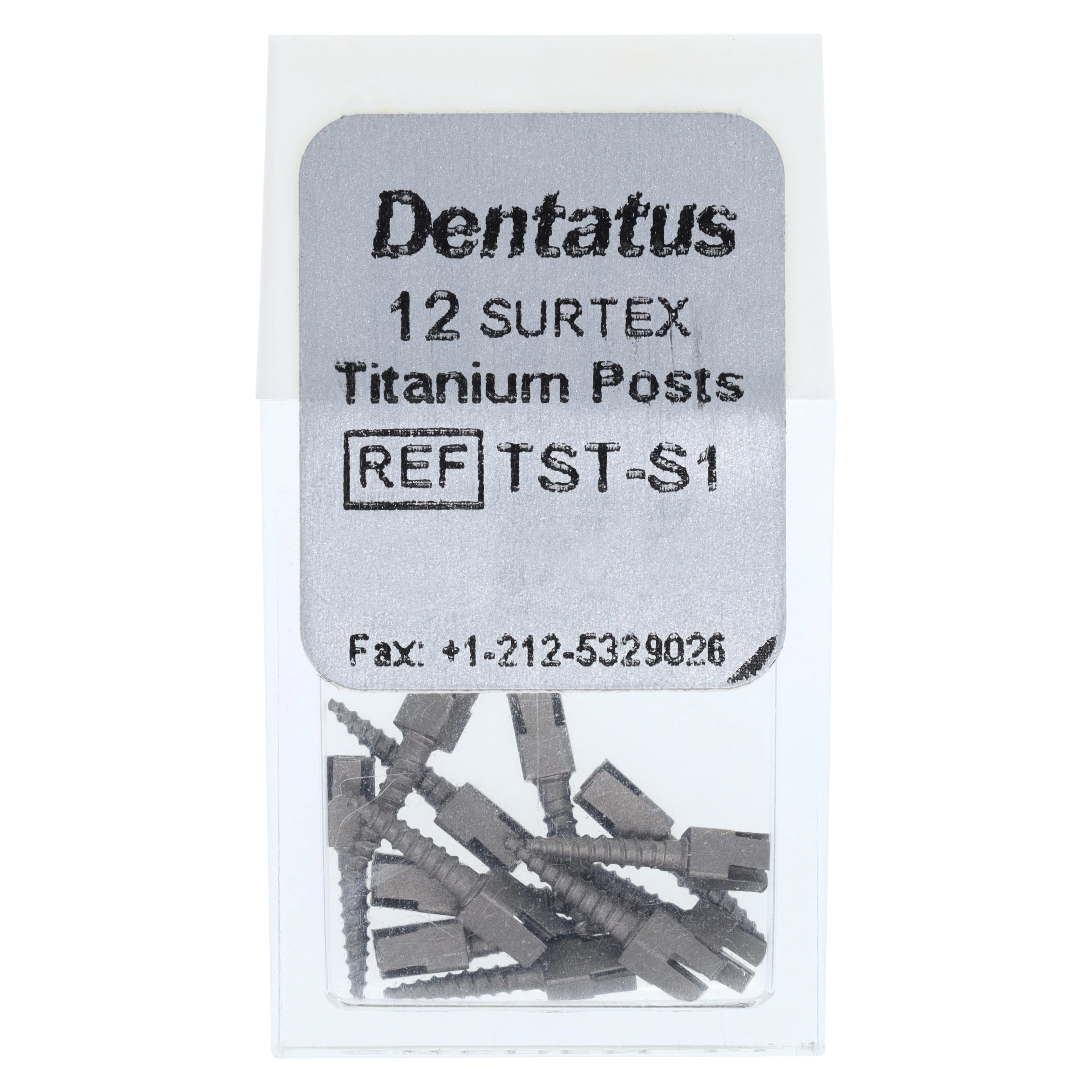 Dentatus Surtex Classic Surface-Treated Titanium Post Refill, Short, Size S1, 1.05 mm Diameter x 7.8 mm Length, 12/Pkg, TST-S1