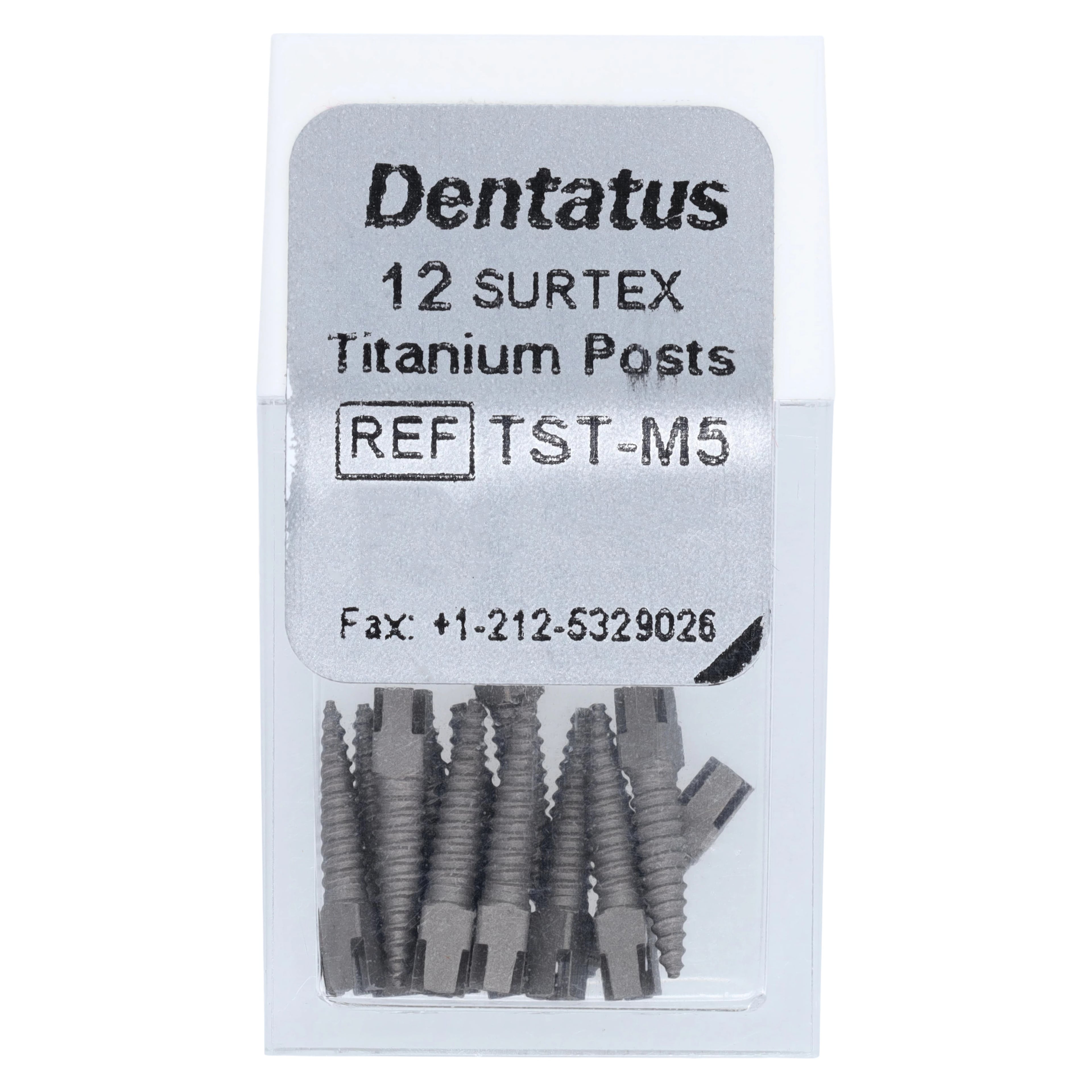 Dentatus Surtex Classic Surface-Treated Titanium Post Refill, Medium (M5), 1.65 mm Diameter, 9.3 mm Length, 12/Pkg, TST-M5