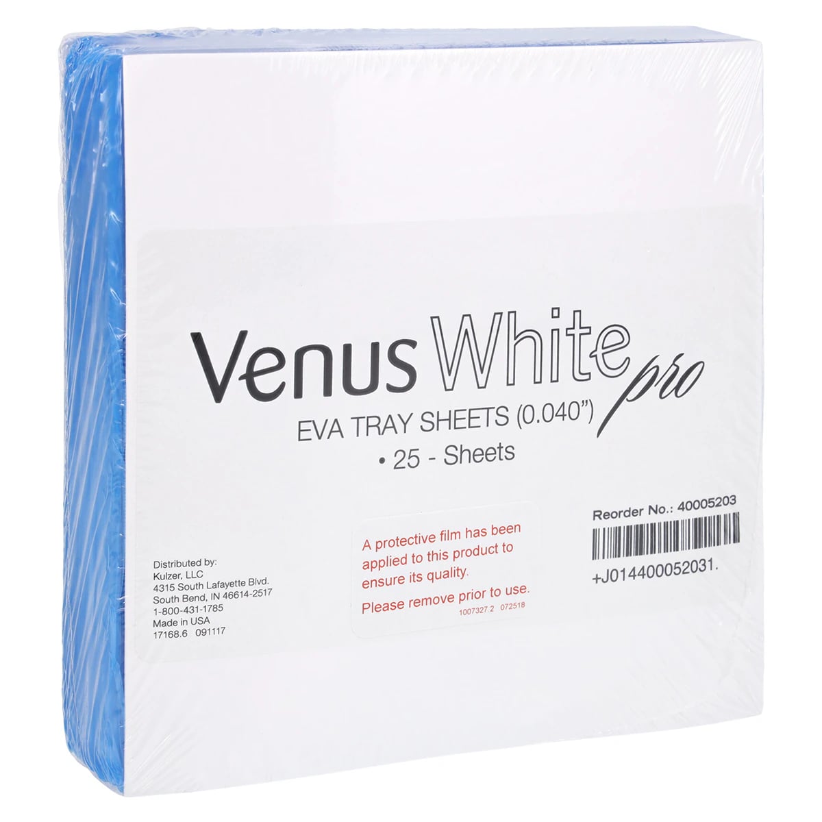 Kulzer Venus White Pro EVA Sheets, 0.040" Thick, 25/Pack, 40005203