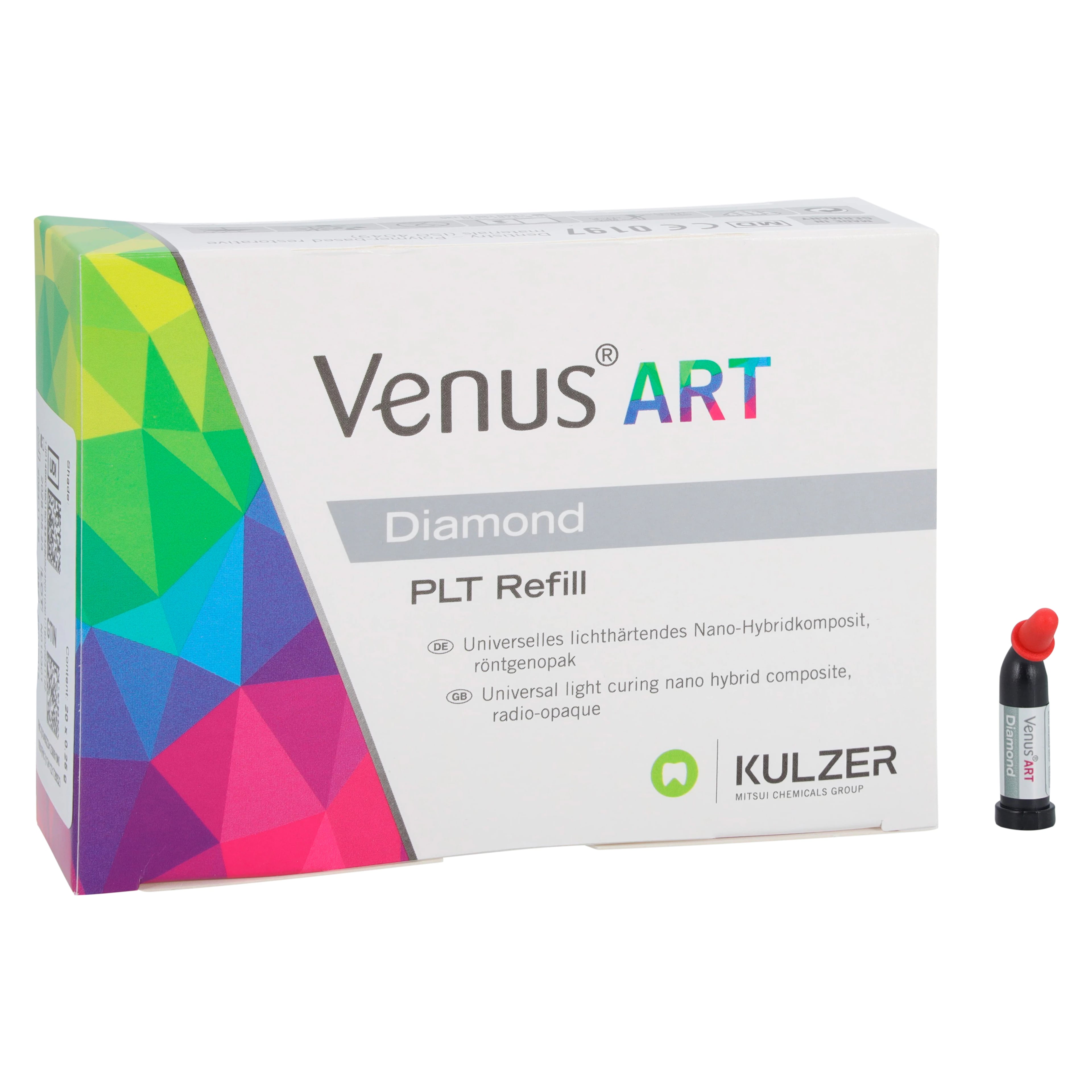 Venus Diamond Nanohybrid Universal Composite, PLT Refill, Shade A2, 0.25 g, 20/Pk, 66039009