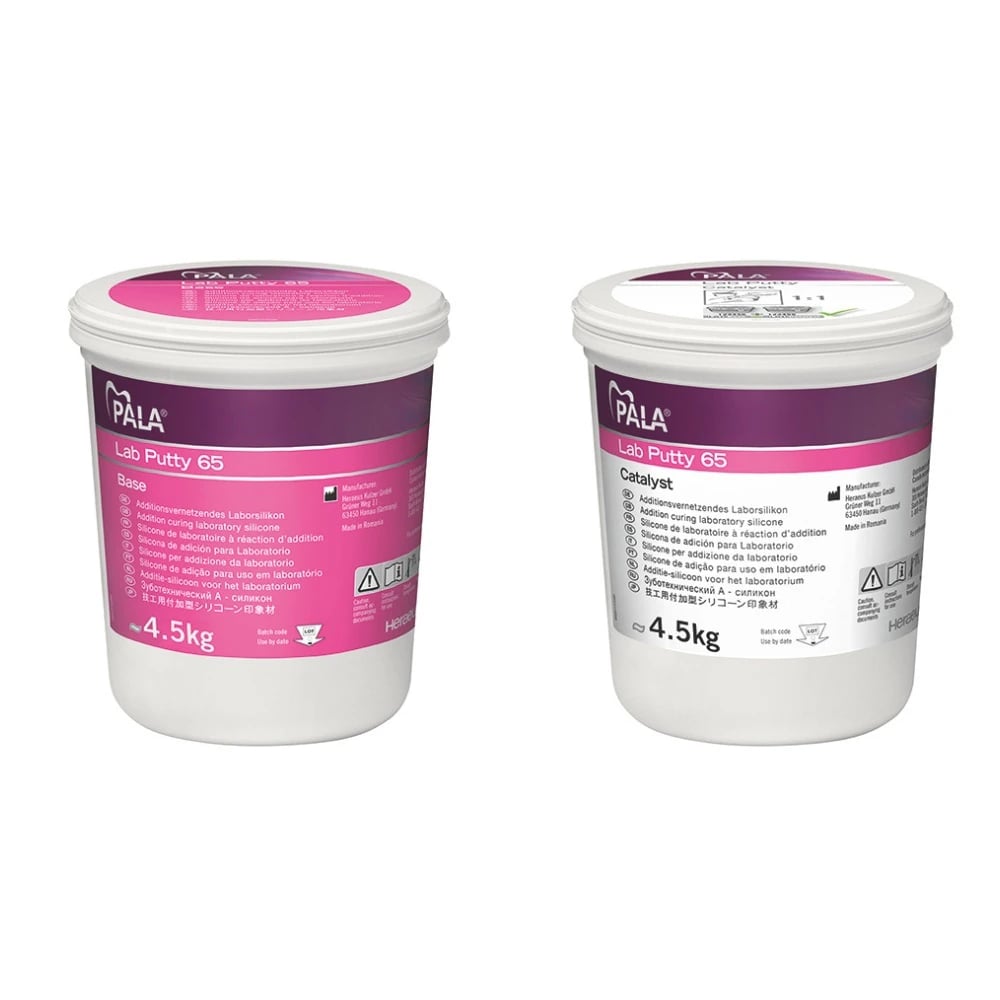 Kulzer Pala Lab Putty Shore 65 Pink, 2 x 4.5 kg Tubs, 9 kg Total